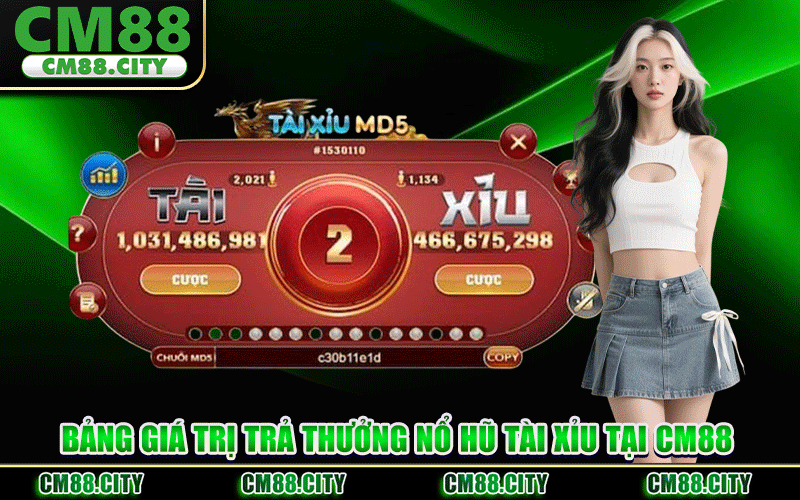 Bảng Giá Trị Trả Thưởng Nổ Hũ Tài Xỉu Tại CM88